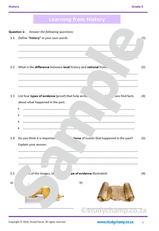 Grade 4 History Test: History and Evidence