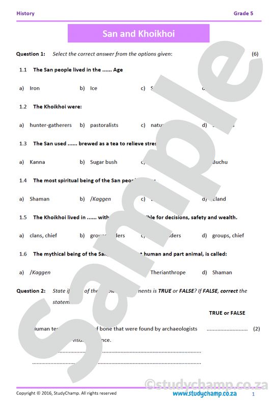 Grade 5 History: Year-end Exam Workbook