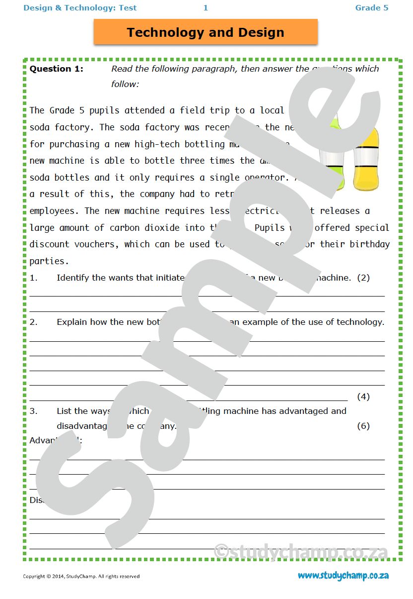 Grade 5 Technology Test: Design Process