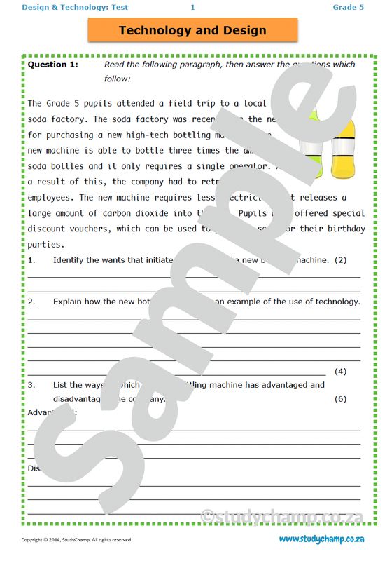 Grade 5 Technology Test: Design Process