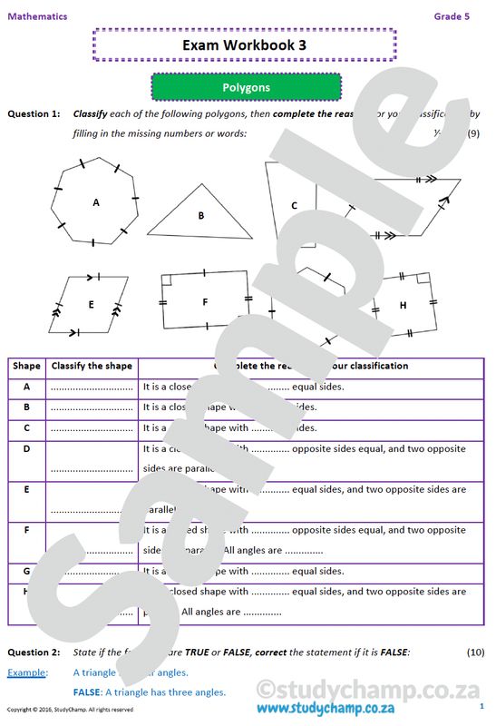 Grade 5 Mathematics Year-End Exam Workbook 3: Space and Shape