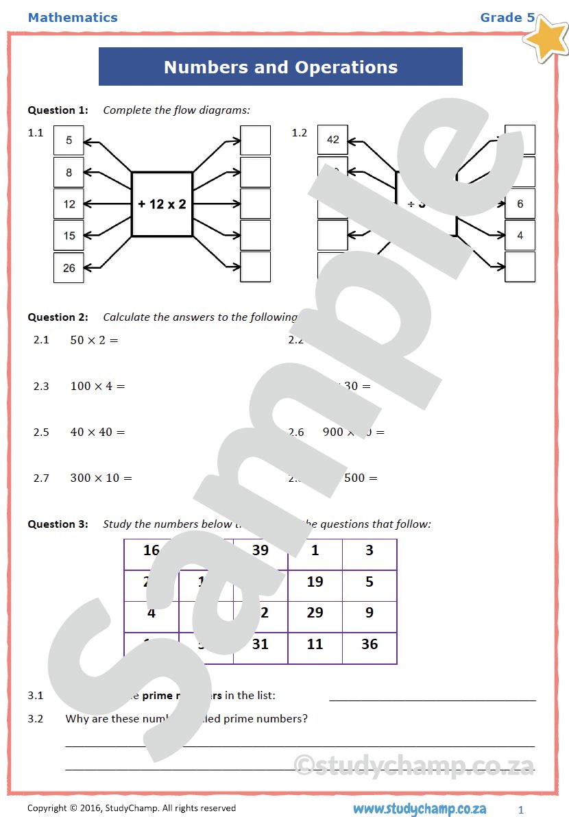 Grade 5 Mathematics Test: Mixed Concepts 4