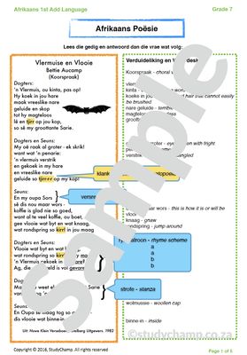 Grade 7 Afrikaans: Gedigte en figuurlike taal