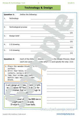Grade 6 Technology Test: Design Process and Technology