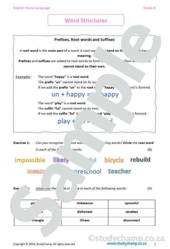 Grade 4 English: Word Structures