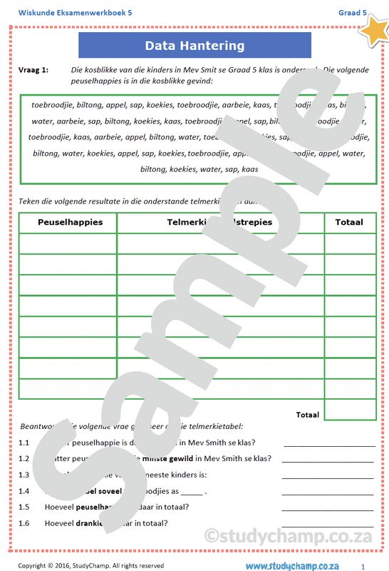 Graad 5 Wiskunde Jaareind Hersiening: Werkboek 5