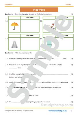 Grade 4 Geography Test: Mapwork, compass and South Africa