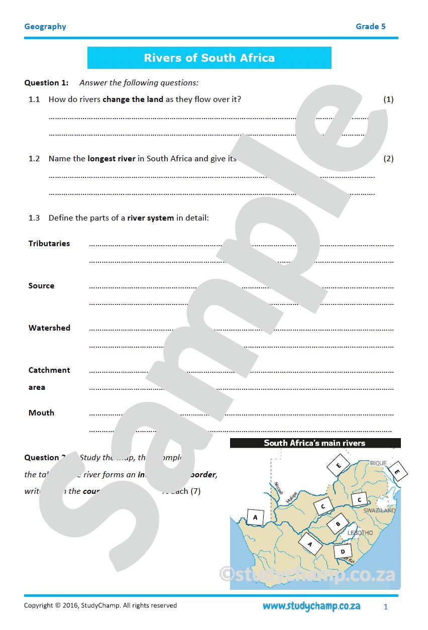 Grade 5 Geography Test: Rivers