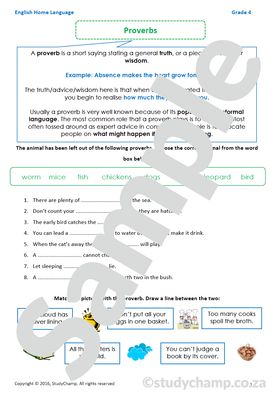 Grade 4 English: Proverbs
