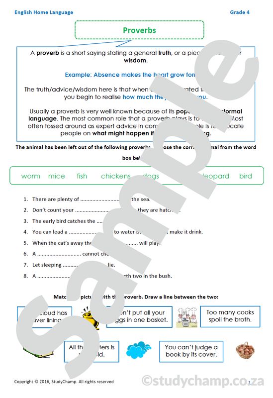 Grade 4 English: Proverbs
