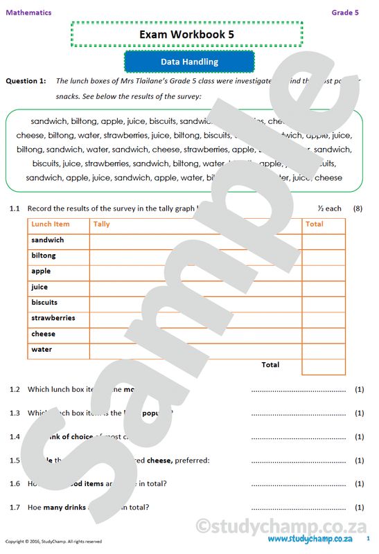 Grade 5 Mathematics Year-End Exam Workbook 5: Data handling
