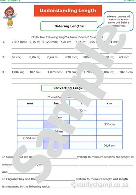 Grade 6 Maths Worksheet: Measurement - Length