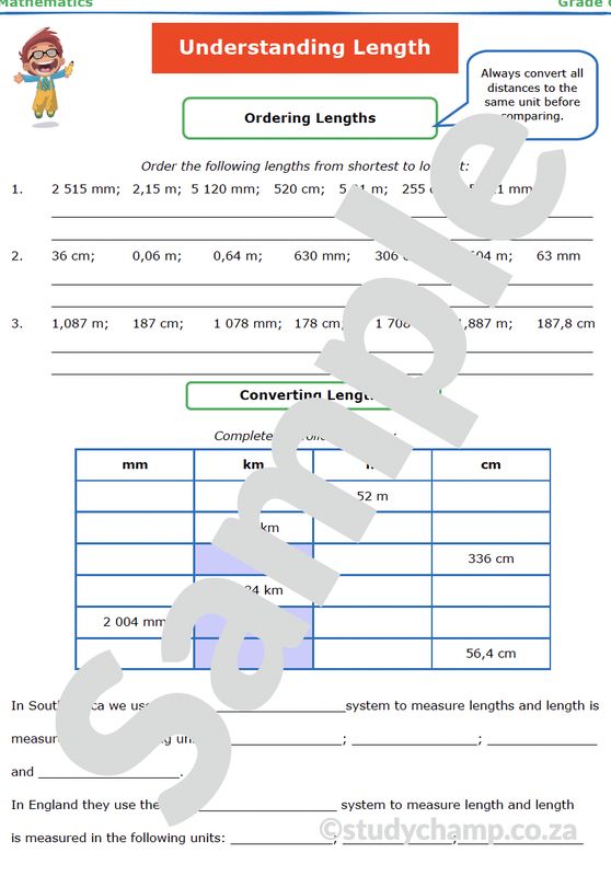 Grade 6 Maths Worksheet: Measurement - Length