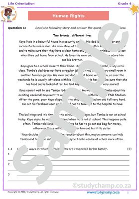 Grade 4 Life Orientation Test: Human Rights