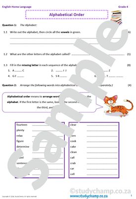 Grade 4 English: Alphabetical order