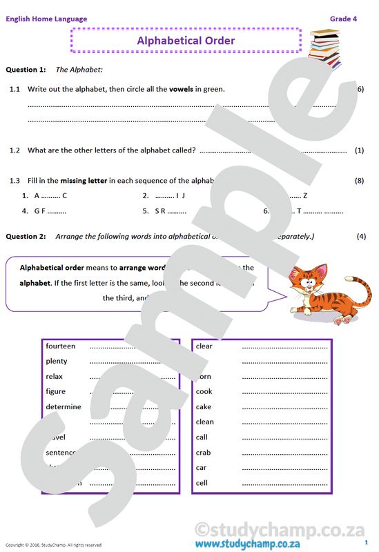 Grade 4 English: Alphabetical order