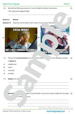 Grade 6 English Mid-year Exam: Comprehension A