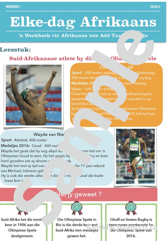 Grade 6 Afrikaans Begrip en Taal: Sport