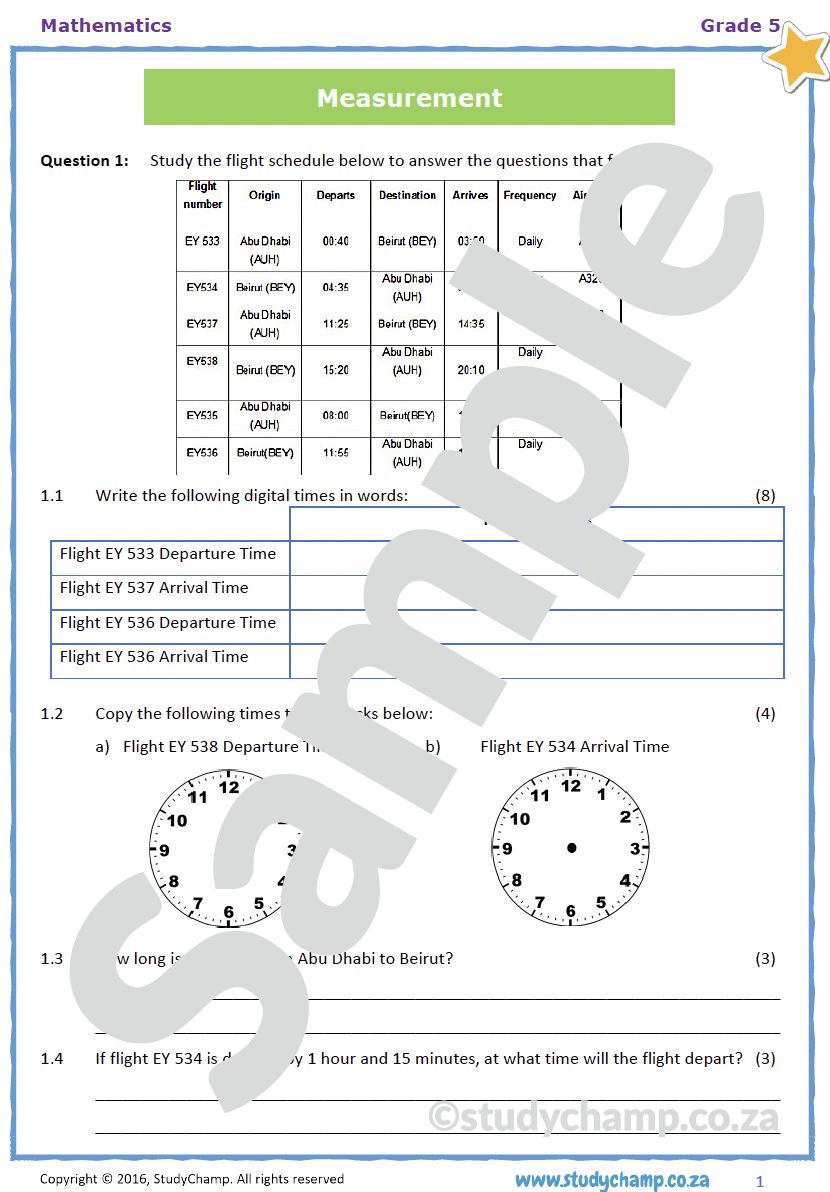 Grade 5 Mathematics Test: Mixed Concepts 5