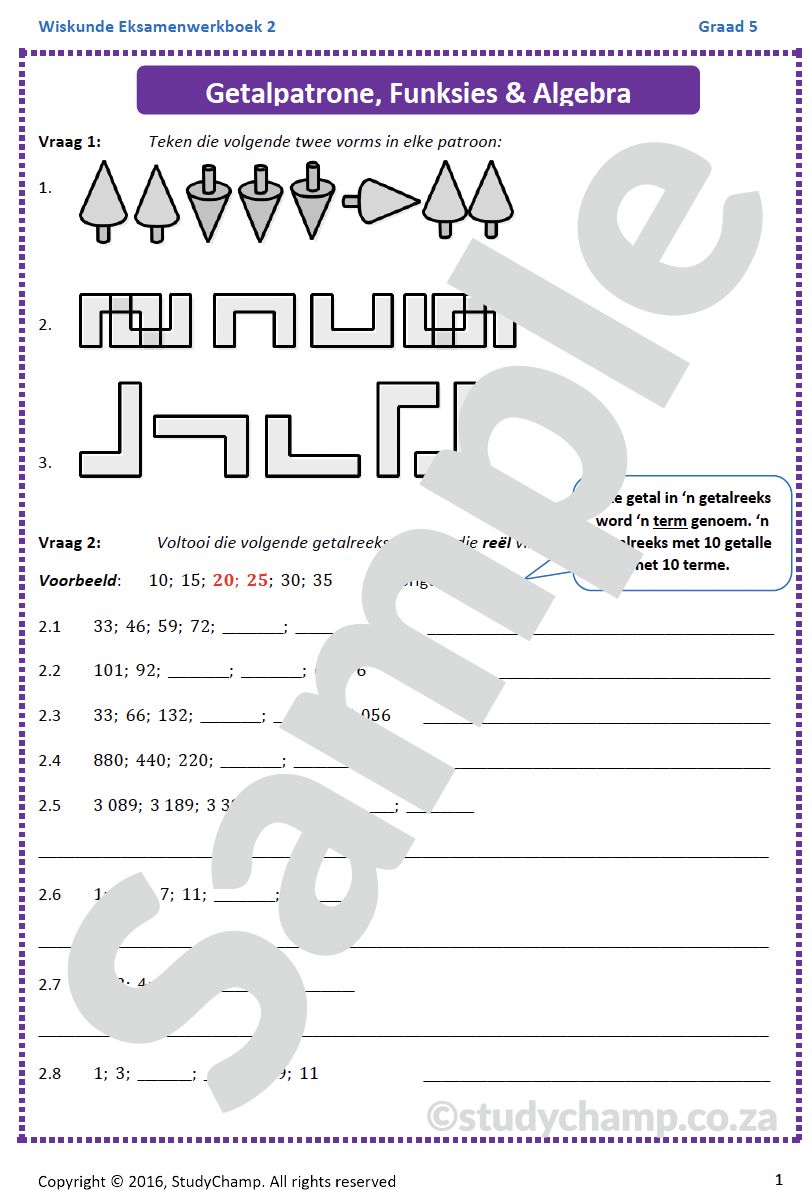 Graad 5 Wiskunde Jaareind Hersiening: Werkboek 2