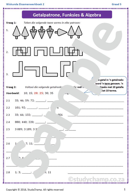 Graad 5 Wiskunde Jaareind Hersiening: Werkboek 2