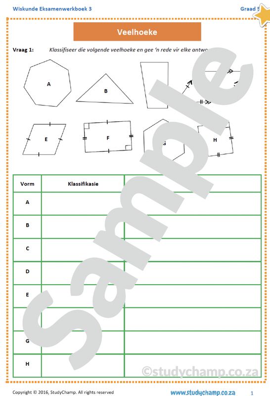 Graad 5 Wiskunde Jaareind Hersiening: Werkboek 3