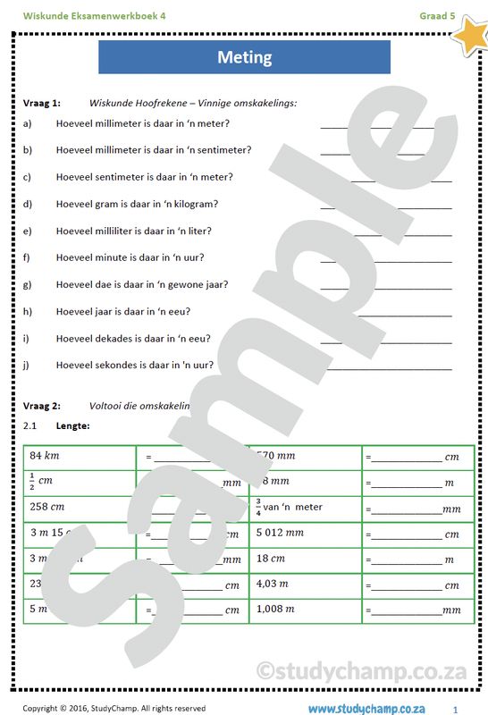 Graad 5 Wiskunde Jaareind Hersiening: Werkboek 4
