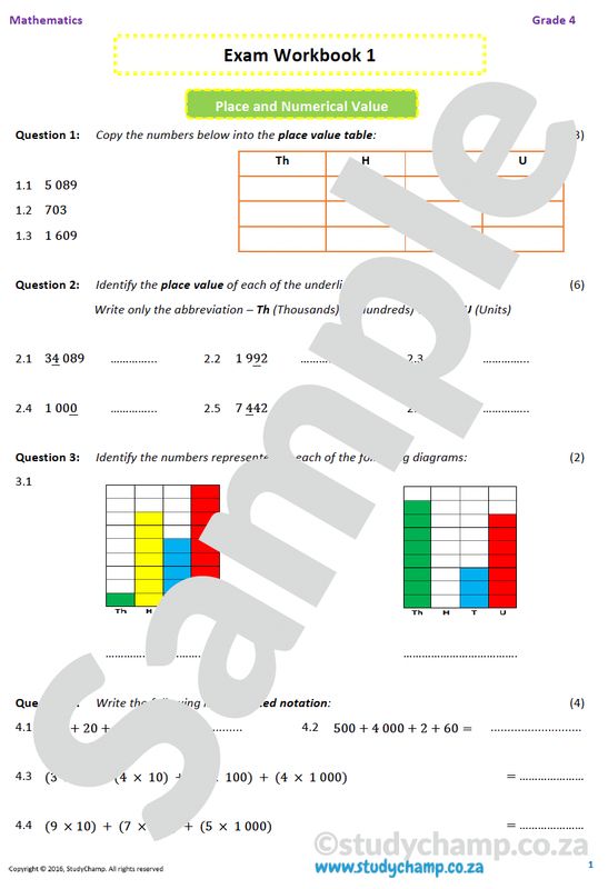 Grade 4 Maths Year-end Exam workbook 1: Numbers and Operations