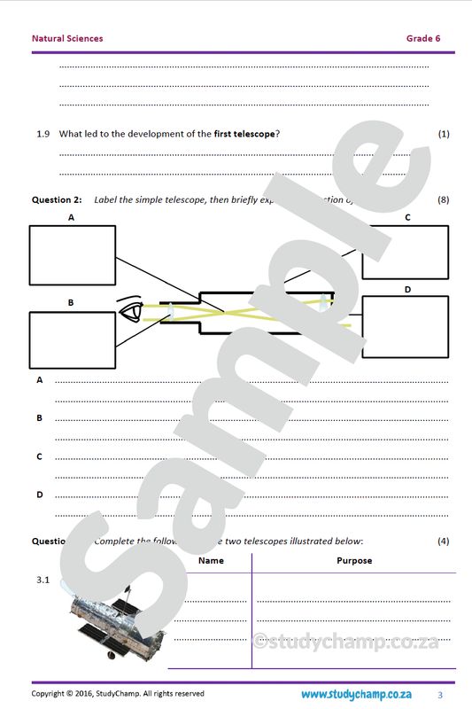 Grade 6 Natural Sciences Test: Telescopes and Exploring Space