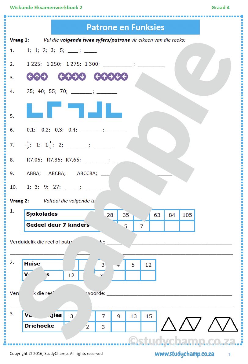 Graad 4 Wiskunde Jaareind Hersiening: Werkboek 2