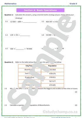Grade 6 Maths Worksheet: Mixed Practice