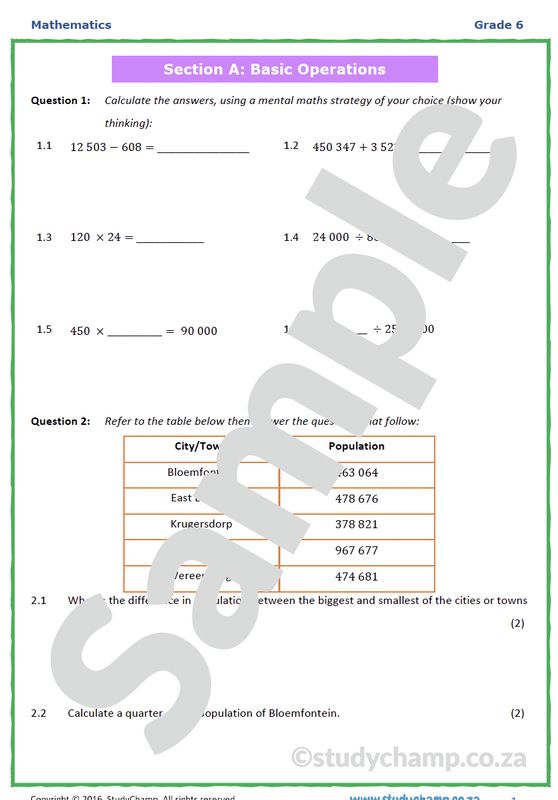 Grade 6 Maths Worksheet: Mixed Practice