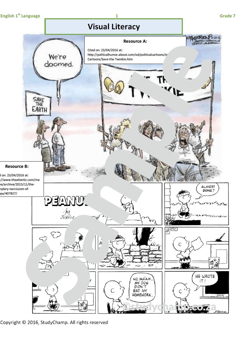Grade 7 English workbook: Visual Literacy