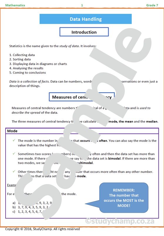 Grade 7 Mathematics Worksheet: Data Handling 2