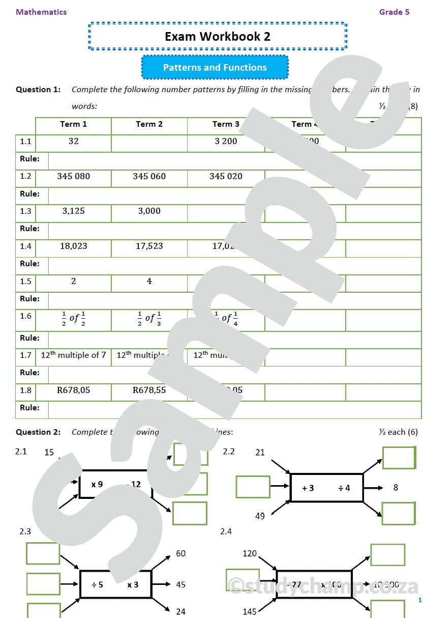 Grade 6 Maths Year-end Exam Revision: Workbook 2
