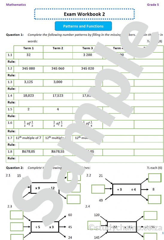 Grade 6 Maths Year-end Exam Revision: Workbook 2