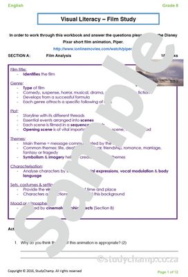 Grade 8 English: Visual Literacy and Film Study - Piper