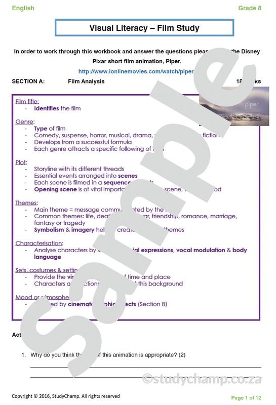 Grade 8 English: Visual Literacy and Film Study - Piper