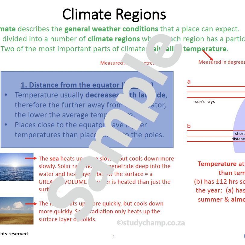 Grade 8 Geography Summary: Climate Regions