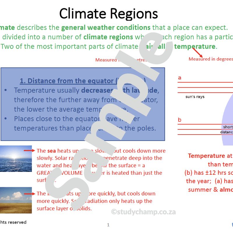 Grade 8 Geography Summary: Climate Regions