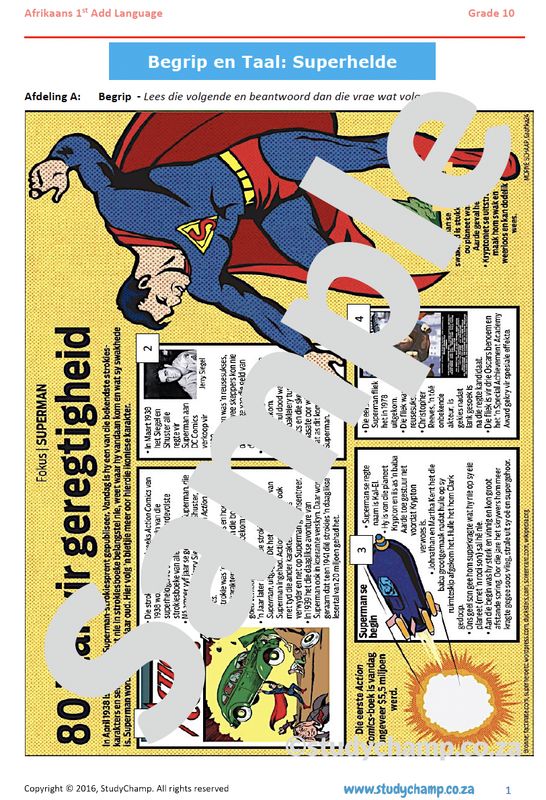 Grade 10 Afrikaans: Begrip en Taal - Superman