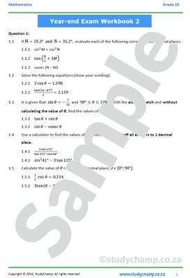 Grade 10 Year-end Exam Bundle