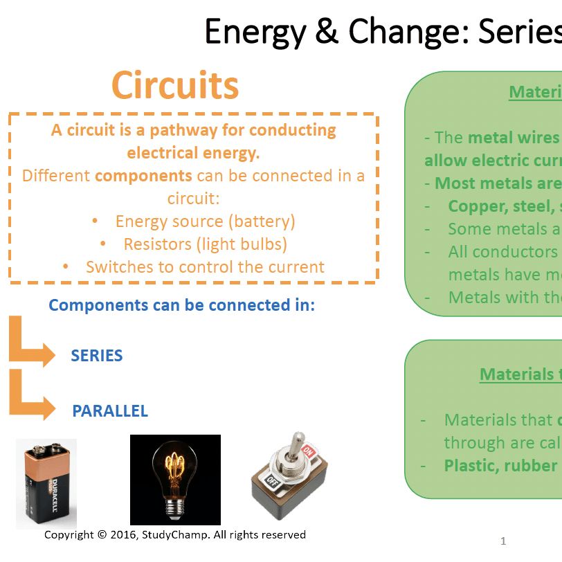 Grade 8 Natural Sciences Summary: Series and Parallel Circuits