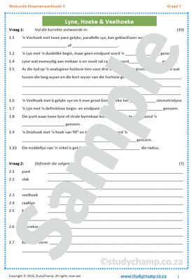 Graad 7 Wiskunde Jaareind Hersiening: Werkboek 5