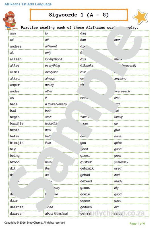 Grade 3 Afrikaans First Additional Language