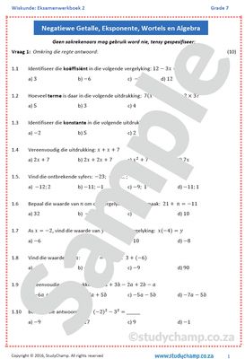 Graad 7 Wiskunde Jaareind Hersiening: Werkboek 2