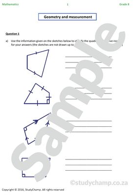 Grade 8 Mathematics Test: Geometry and Measurement