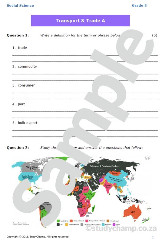Grade 8 Geography Test: Transport and Trade 1