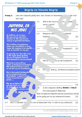 Grade 6 Afrikaans First Additional Language Bundle Grade 6 Afrikaans First Additional Language Bundle