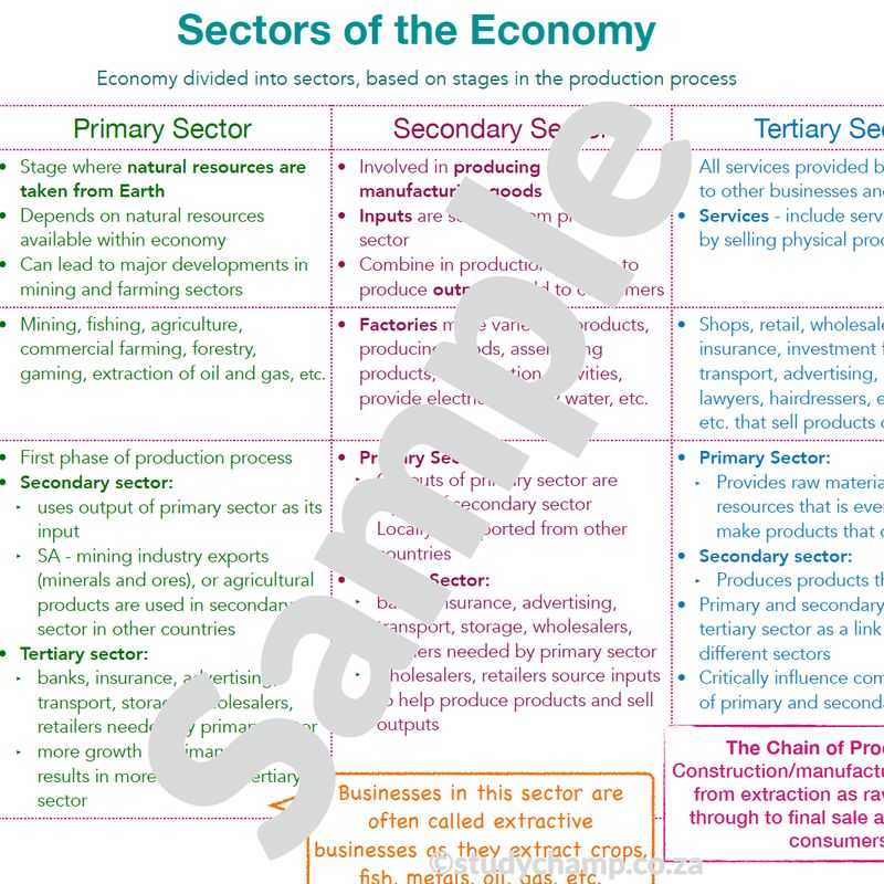 Grade 9 EMS Summary: Sectors of the Economy
